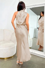 Women's Silk Satin Evening Dress