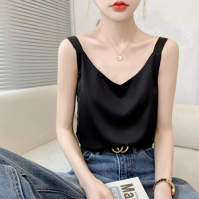 Satin Silk V-Neck Cami