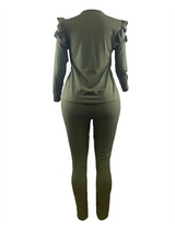 Women Plus Size Striped Pants Set