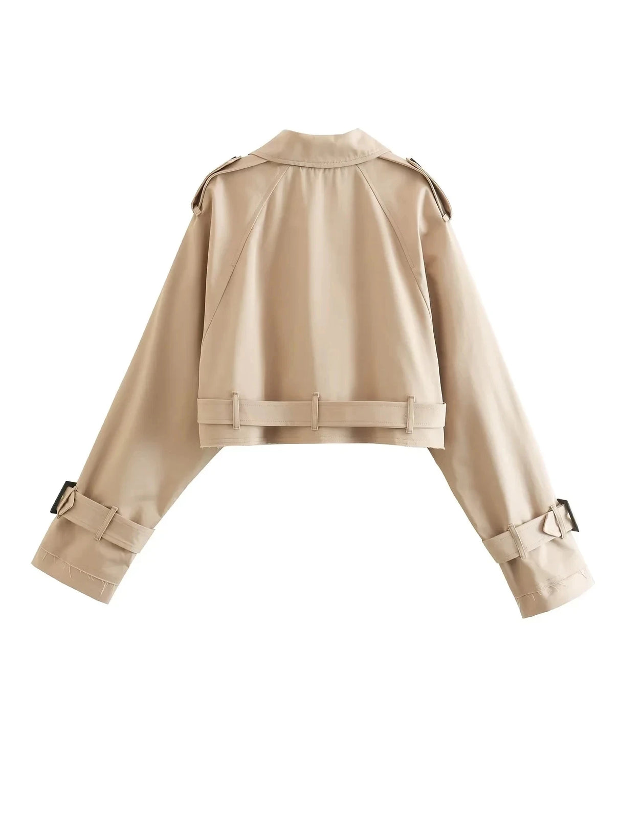 Vintage Cropped Belted Double Breasted Jacket