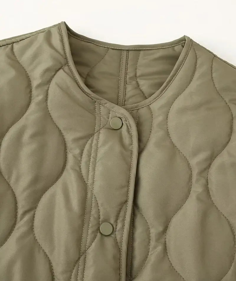 Women Quilted Padded Black Jacket