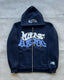 Unisex Retro Letter Zip Hoodie
