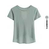 Women Open Back Crop Yoga Shirt