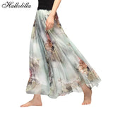 Women Boho Chiffon Long Skirt