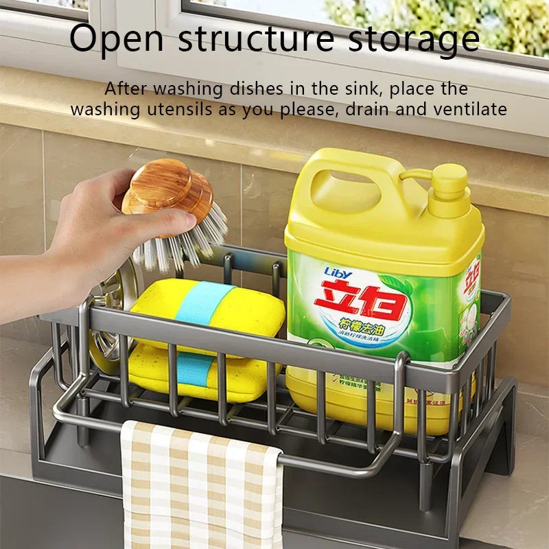 Kitchen Sponge & Dish Rack Organizer