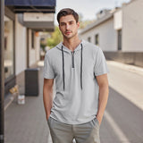 Men Short Sleeve Zip Hoodie