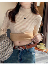 Women's Retro Red Turtleneck Sweater