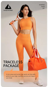 Women High Waist Leggings & Top Set