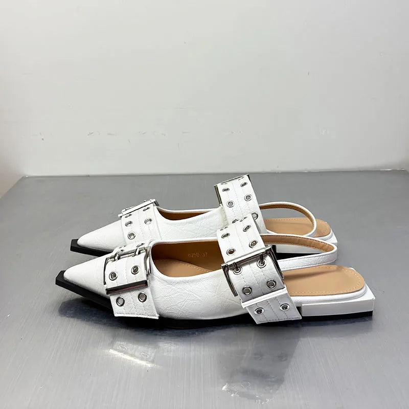 Women Flats – Pointed Toe Slingback Designer Shoes