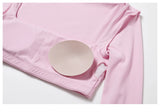 Women's Long Sleeve Yoga Shirt – Gym Push-Up Fitness Top