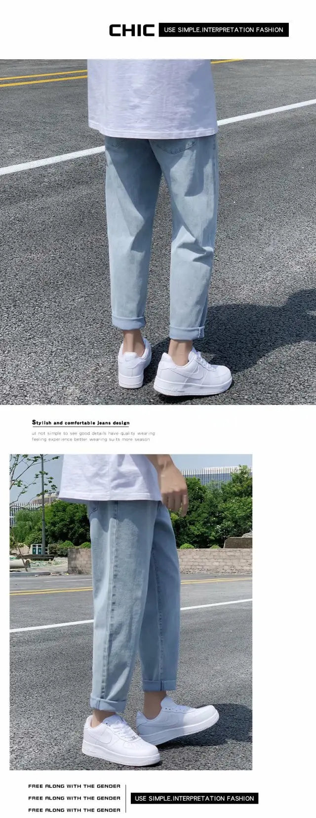 Men’s Simple Straight Denim Jeans