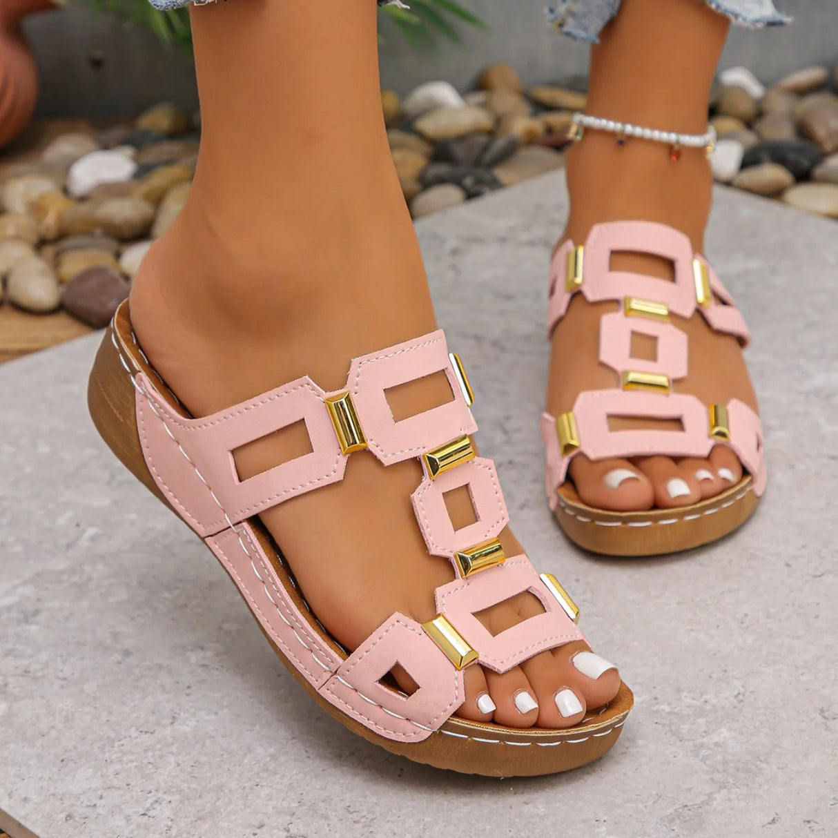 Thick-Soled Wedge Slippers – Large Size 2025