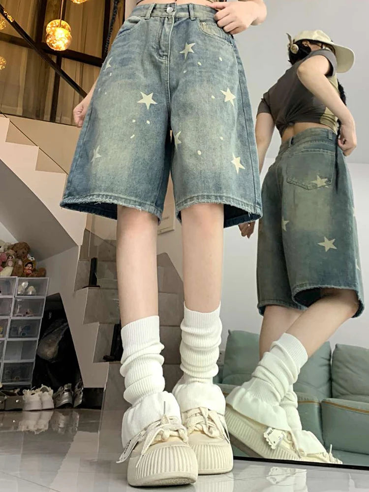 WashedMuse™ – Retro Wide Leg High Waist Denim Pants (Faded, Chic & Casual)