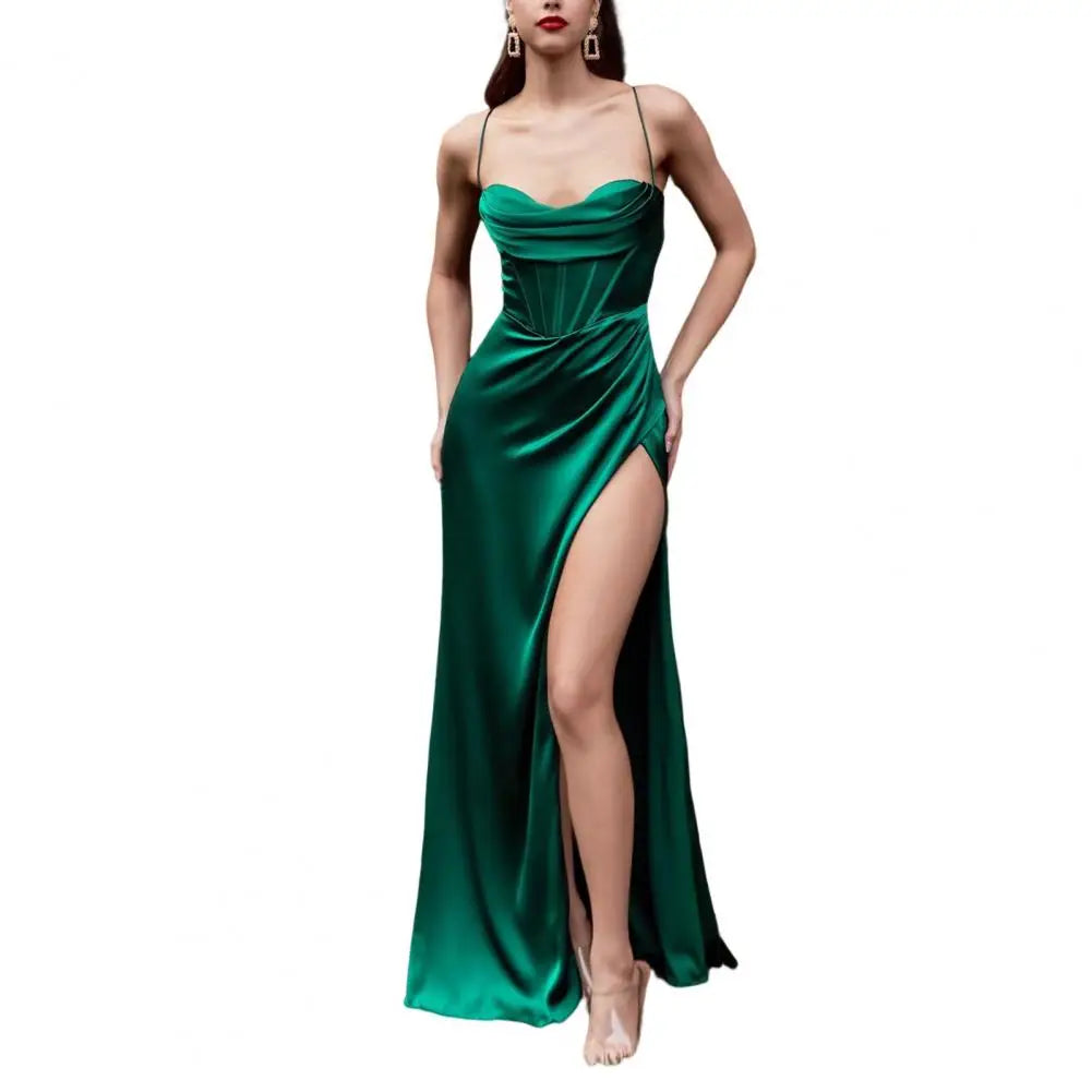 Women's Satin Corset Evening Dress
