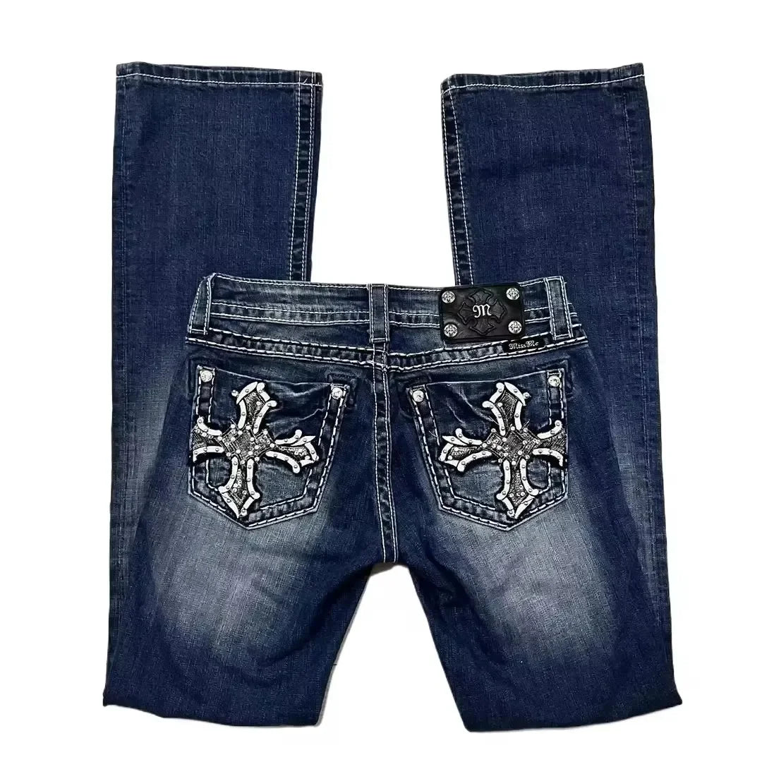 Miss Me Y2K Rhinestone Wide Jeans