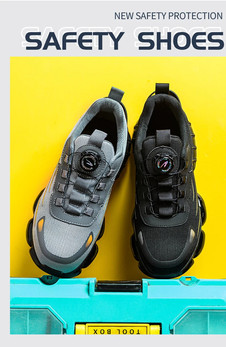 Men Rotating Button Safety Sneakers