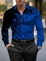 Crimson Floral Dress Shirt