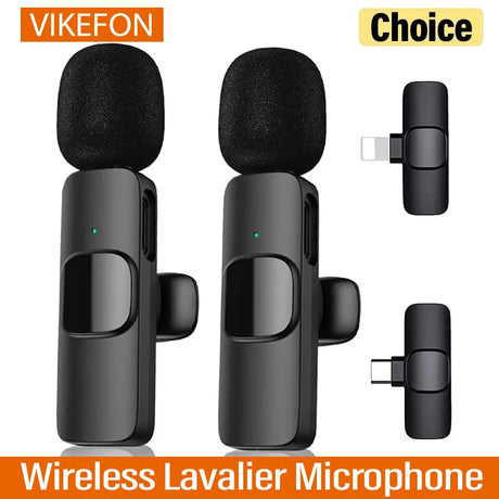 Wireless Lavalier Microphone by VIKEFON, ideal for streaming and social media, featuring a compact design and high-quality sound.