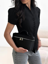 Elegant Women's Slim Waist Blazer Coat