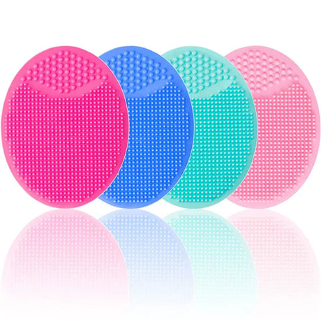 Colorful silicone bath brushes for babies, perfect for gentle cleaning during bath time.