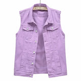 Women’s Print Washed Denim Vest