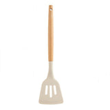 Silicone Cooking Utensil Set with Wooden Handle