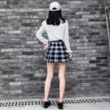 Women Plaid A-line Sailor Skirt