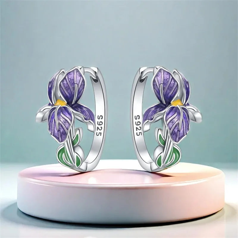 925 Sterling Silver Flower Earrings