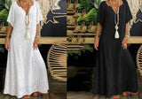 Women Lace V Neck Long Dress