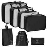 7-Piece Travel Packing Organizer Set – Folding Luggage Cubes