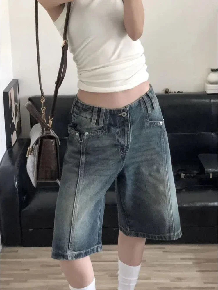 WideRush™ – Baggy Korean Jorts (Y2K Oversized Casual Shorts)