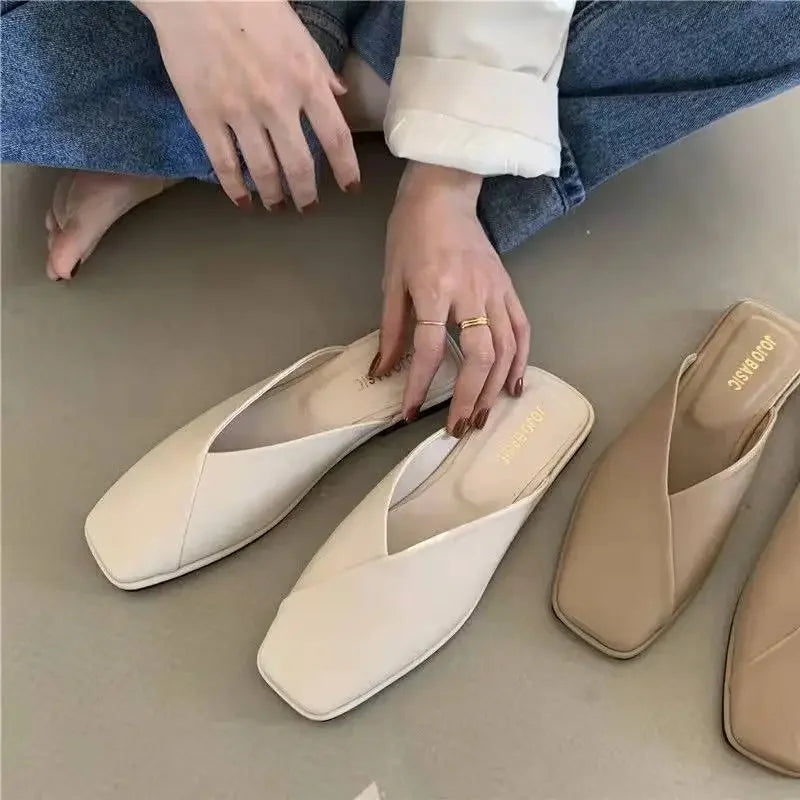 Women Designer Mules Leather Sandals