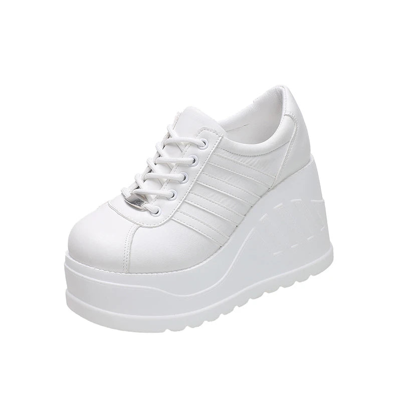 Women’s Pumps Round Head Lace-Up Leisure Heels