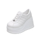 Women’s Pumps Round Head Lace-Up Leisure Heels