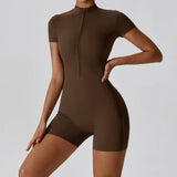 Women Summer Zipper Yoga Jumpsuit