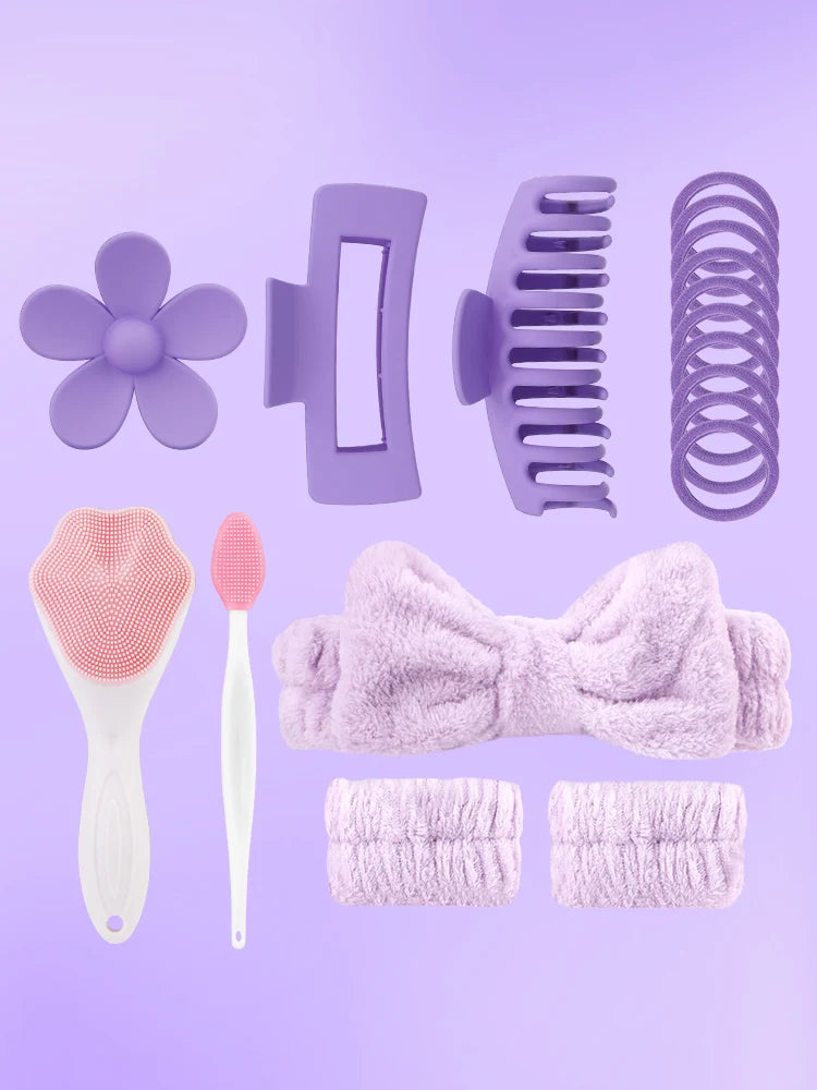 Beauty Brush & Hair Clip Set