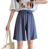 Women Ice Silk Loose Sports Shorts