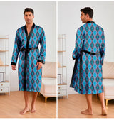 Men’s Leopard Satin Bathrobe Set