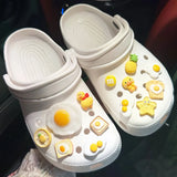 Women Food Egg Shoe Charms Fun Decoration Set