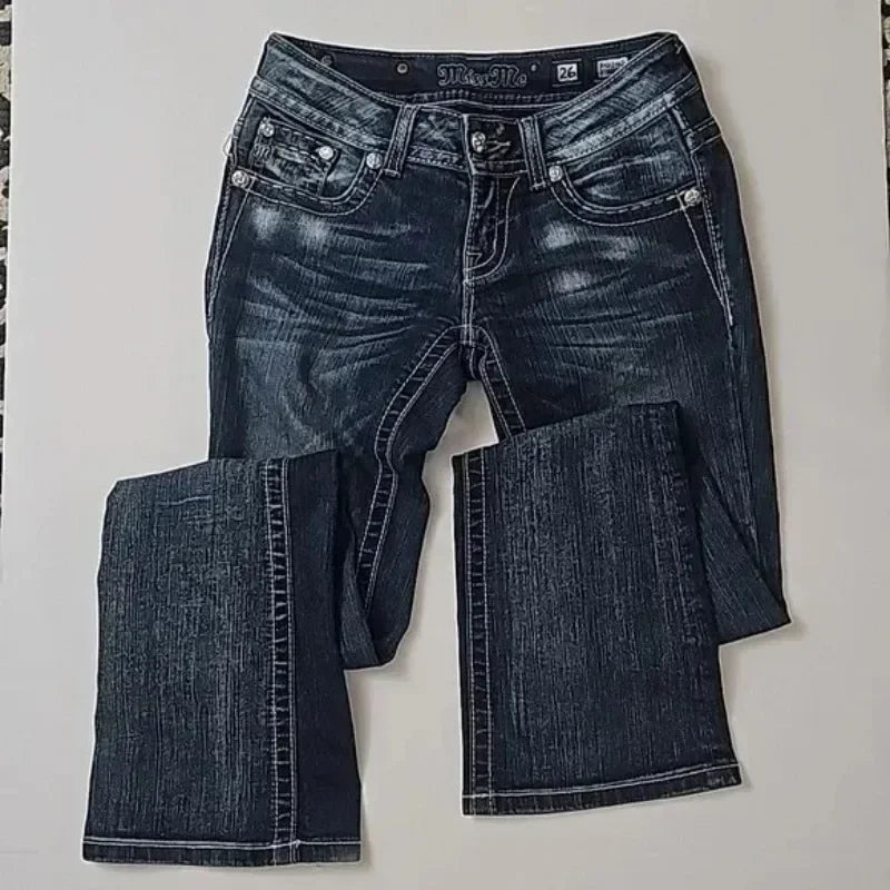 Miss Me Y2K Rhinestone Wide Jeans