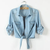 Women’s Y2K Cropped Halter Denim Jacket