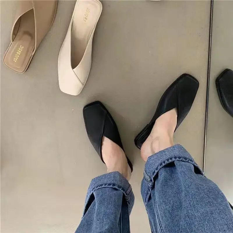 Women Designer Mules Leather Sandals