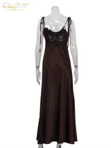 Luxe Satin Backless Maxi Dress