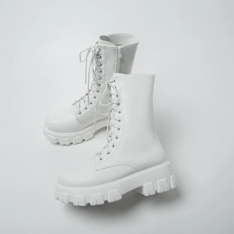 Women Mid Calf Boots Waterproof Rain Shoes