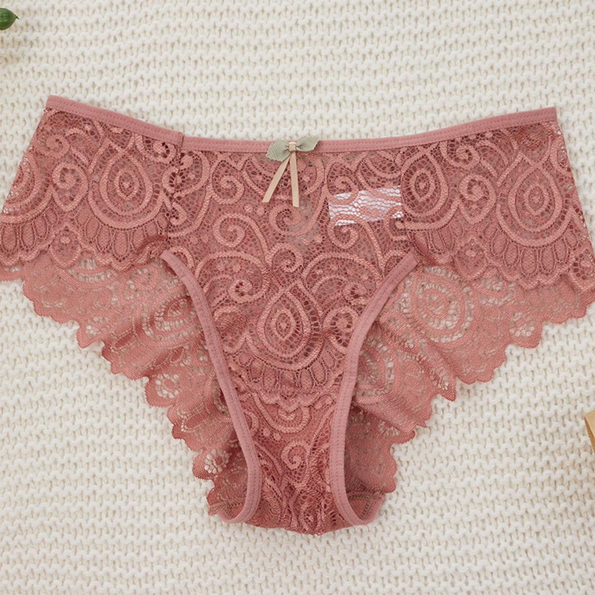 Mid Waist Lace Panties