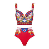 Vintage Print One Piece