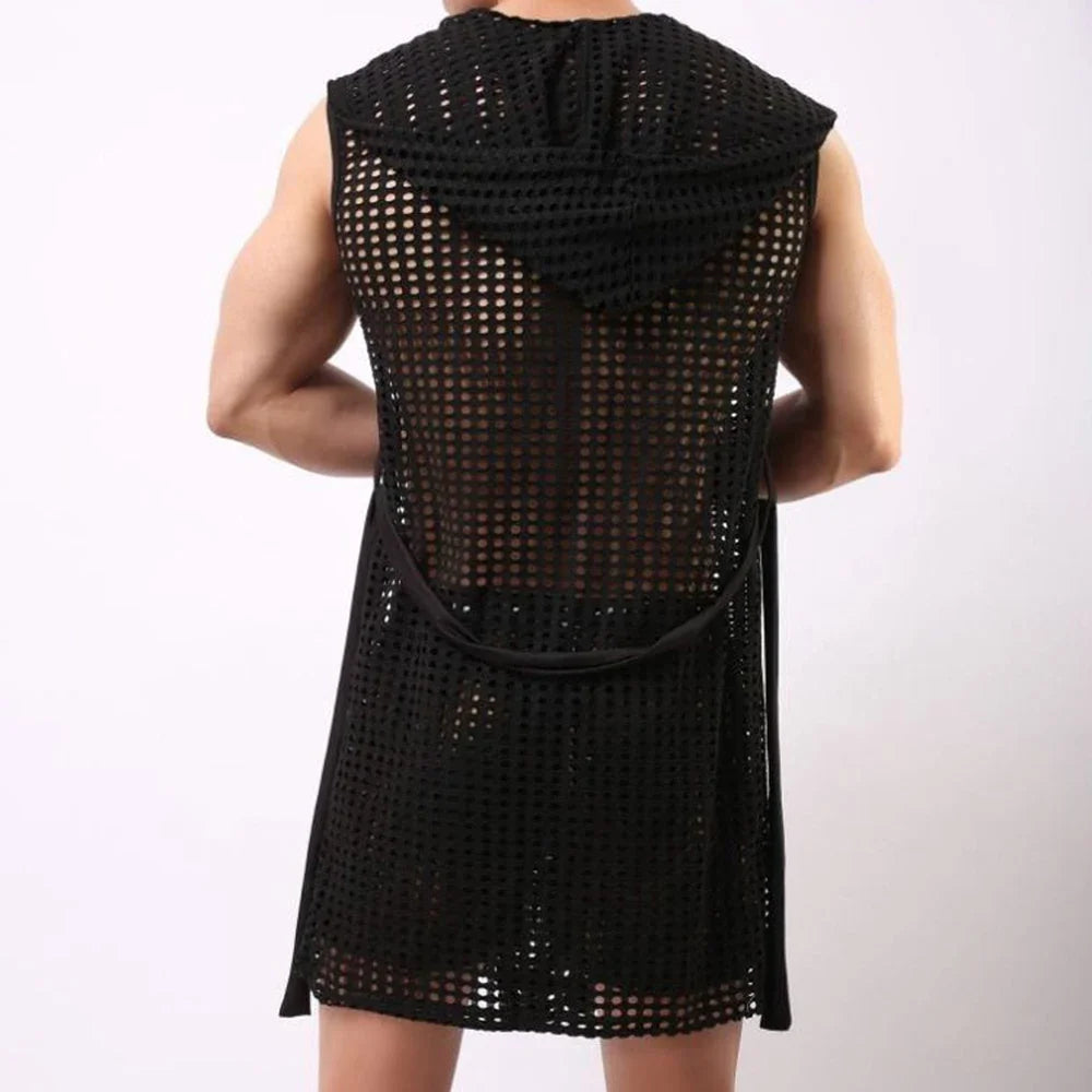 Men’s Mesh Sleeveless Bathrobe