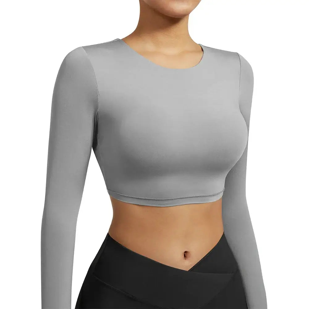 Women Open Back Long Sleeve Yoga Top