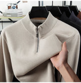 Men Half Zip Velvet Knit Sweater