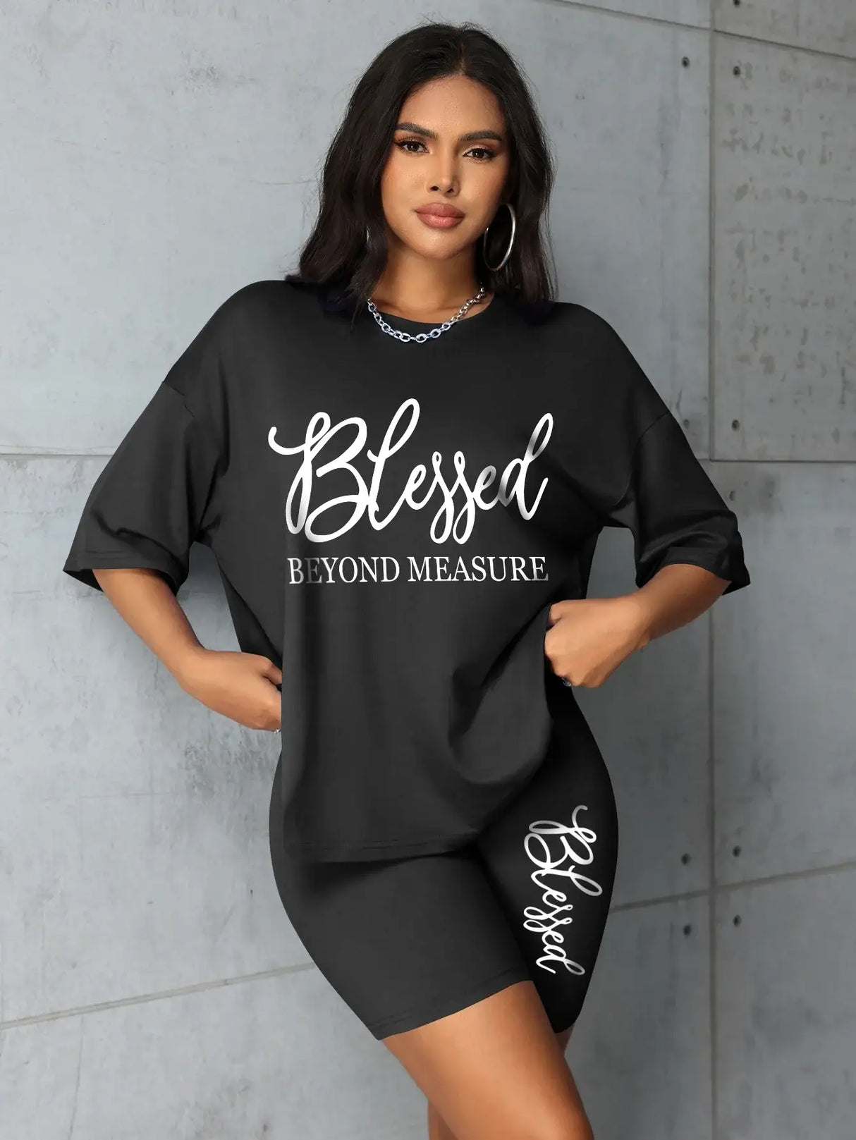 Women Plus Size Summer Casual Short Set
